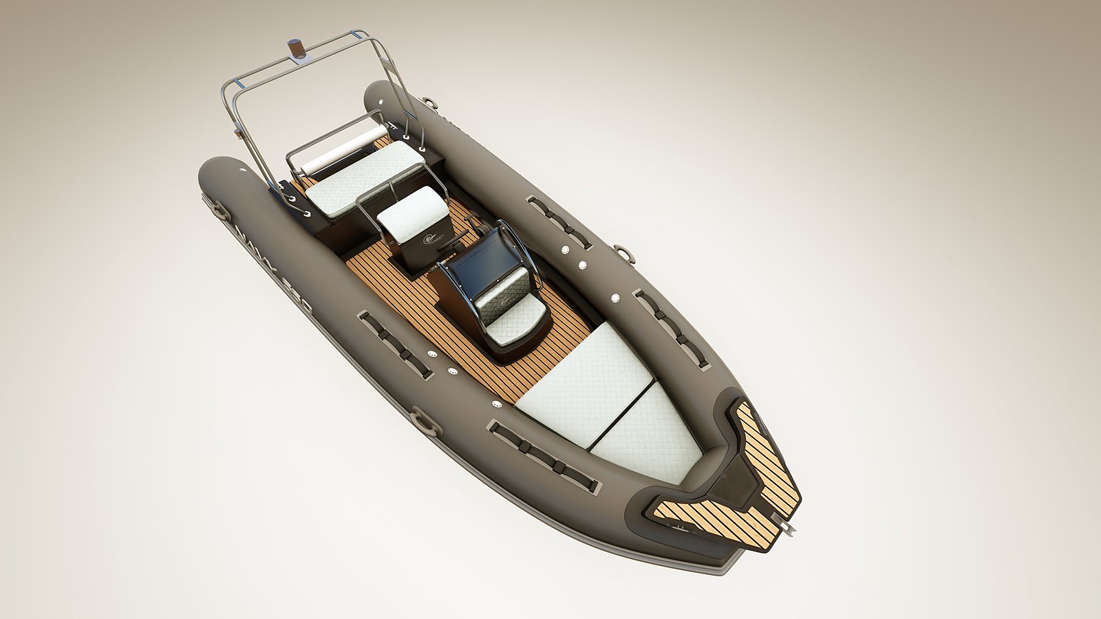 NAVY 5.50 ripreso dall'alto in diagonale, dalla poppa con roll-bar alla prua