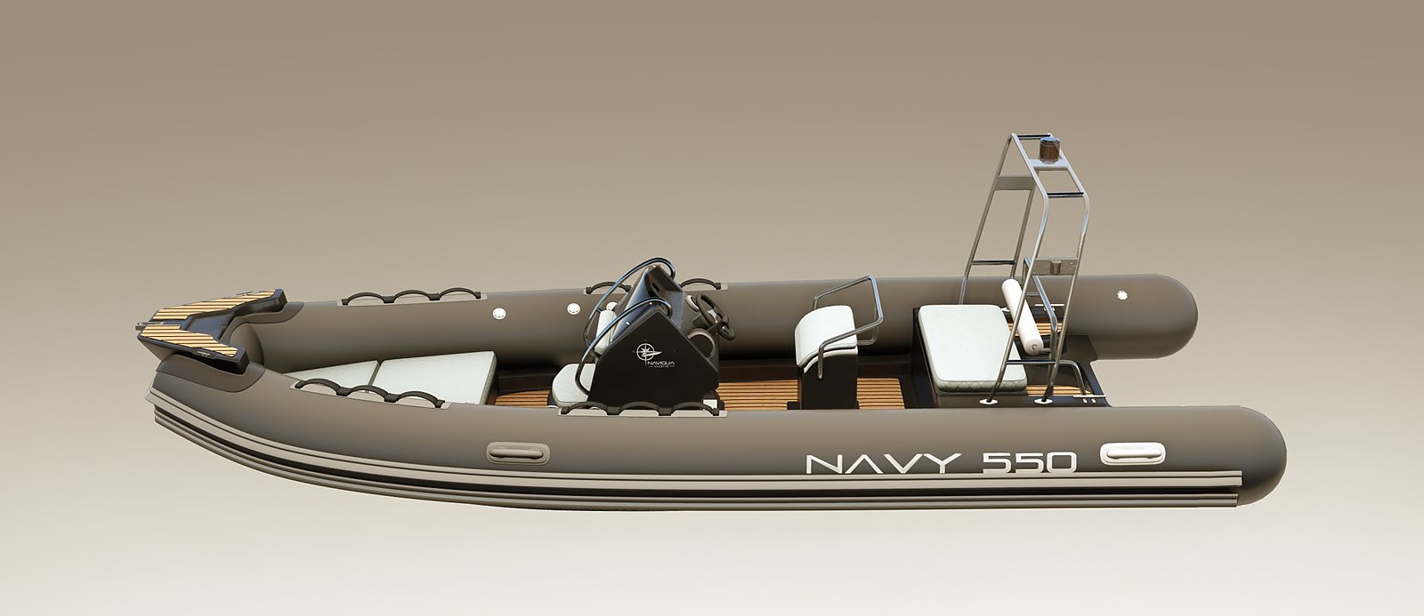 NAVY 5.50 visto di lato, scritta NAVY 550 sul tubolare e roll-bar in acciaio