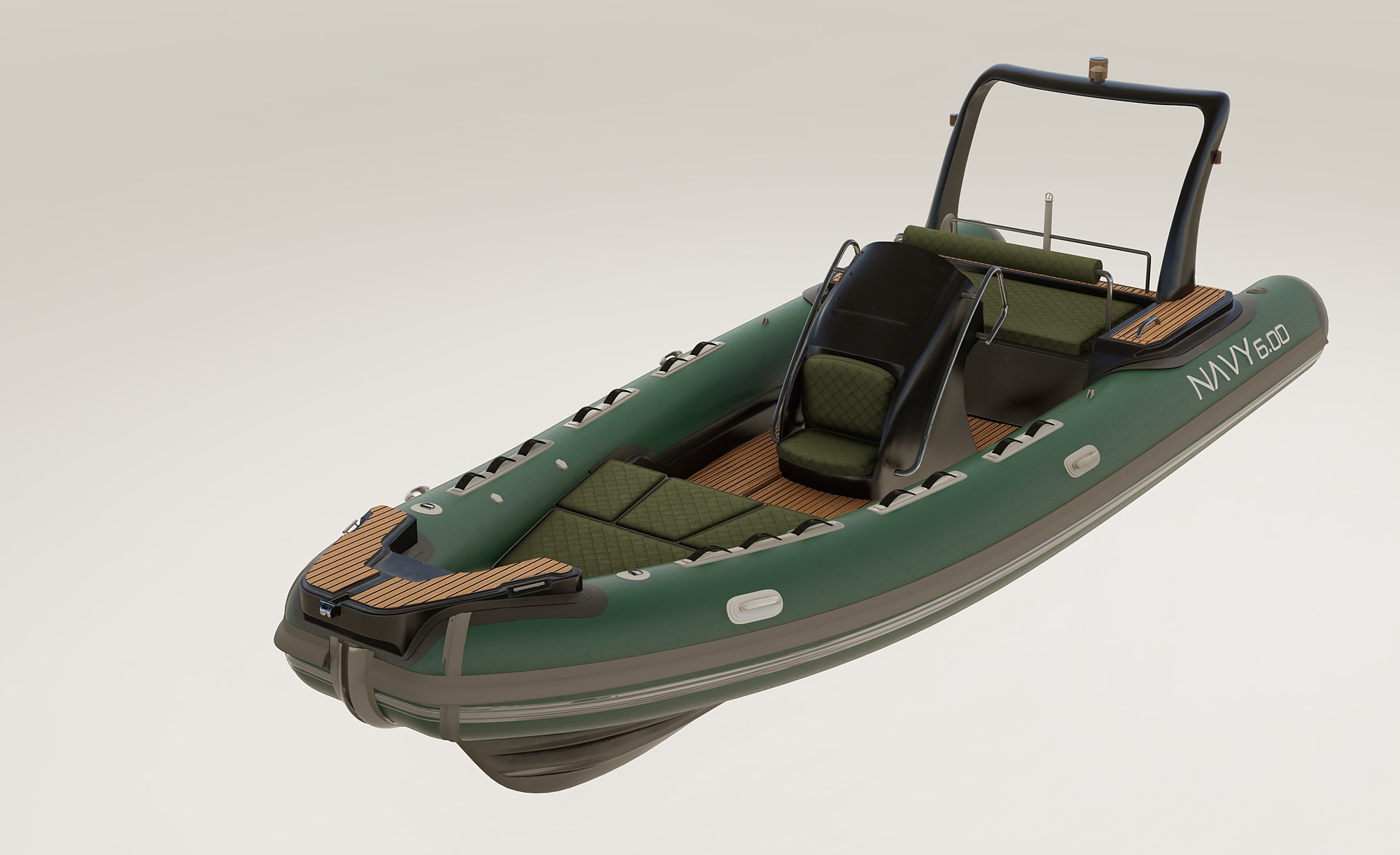 NAVY 6.00, variante con tubolari verde bosco, cuscineria verde scuro e roll-bar nero