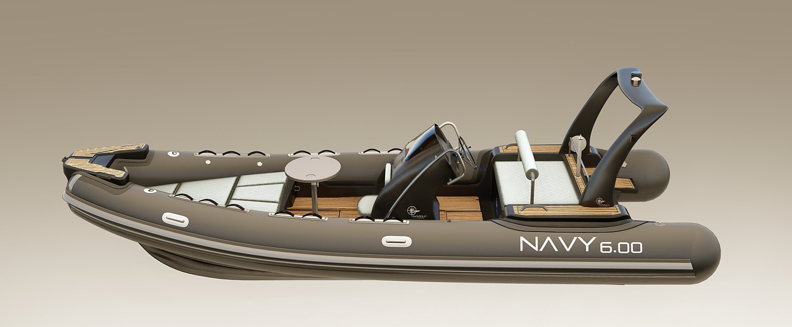NAVY 6.00 visto di lato, scritta NAVY 6.00 sul tubolare e roll-bar nero inclinato