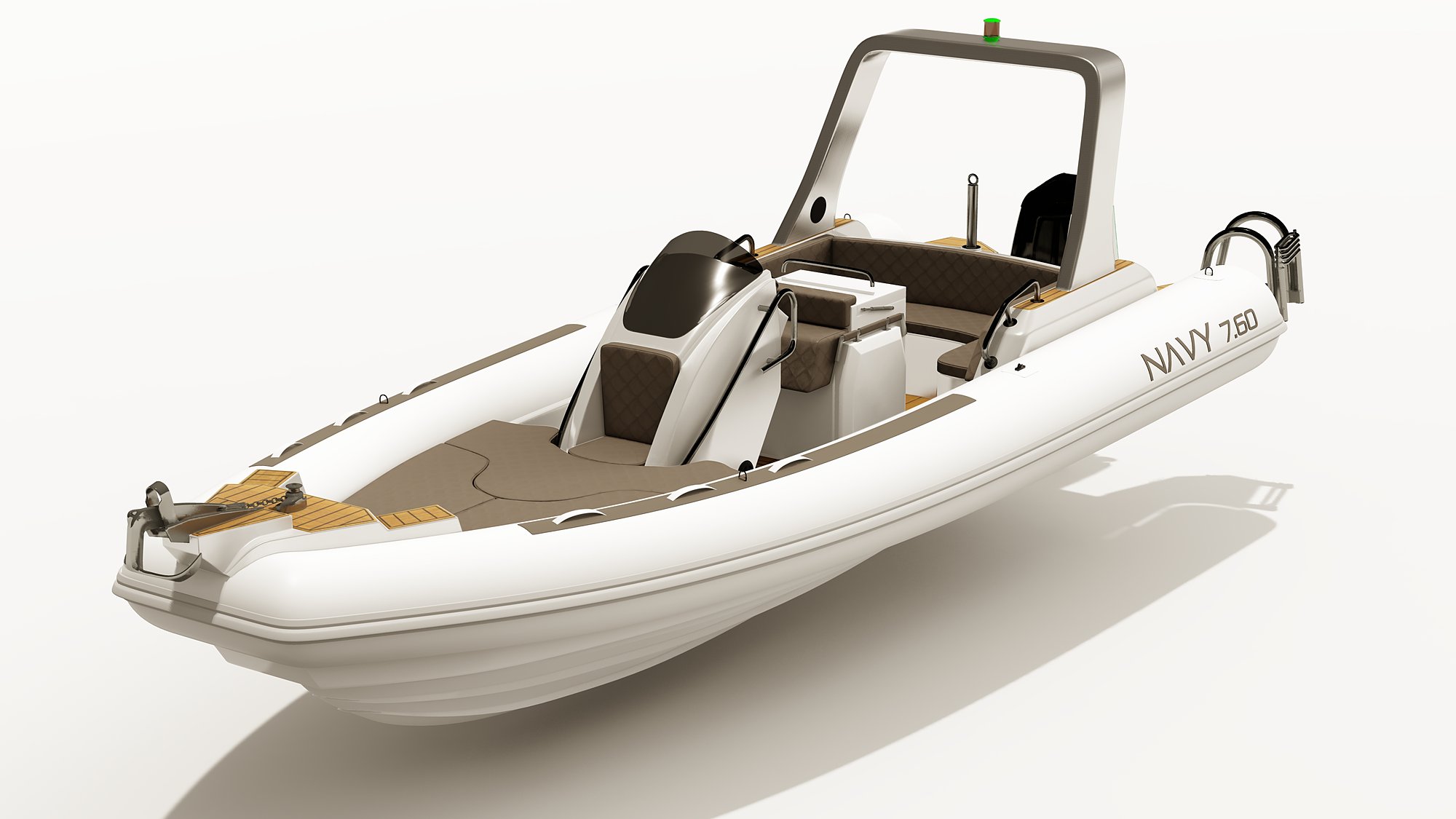 NAVY 7.60, variante con tubolari bianchi, cuscineria testa di moro e roll-bar grigio